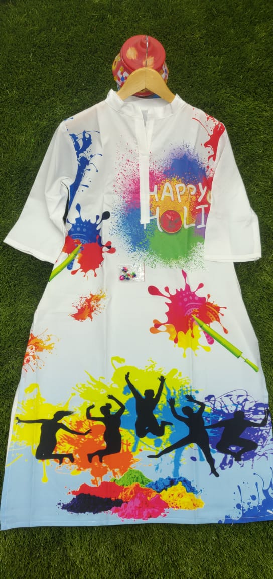 Holi Special Butter Silk Holi Printed Kurtis Catalog